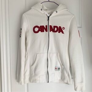 HBC Hudson Bay Canada Vancouver 2010 Olympic white hoodie sweatshirt - Sz Small